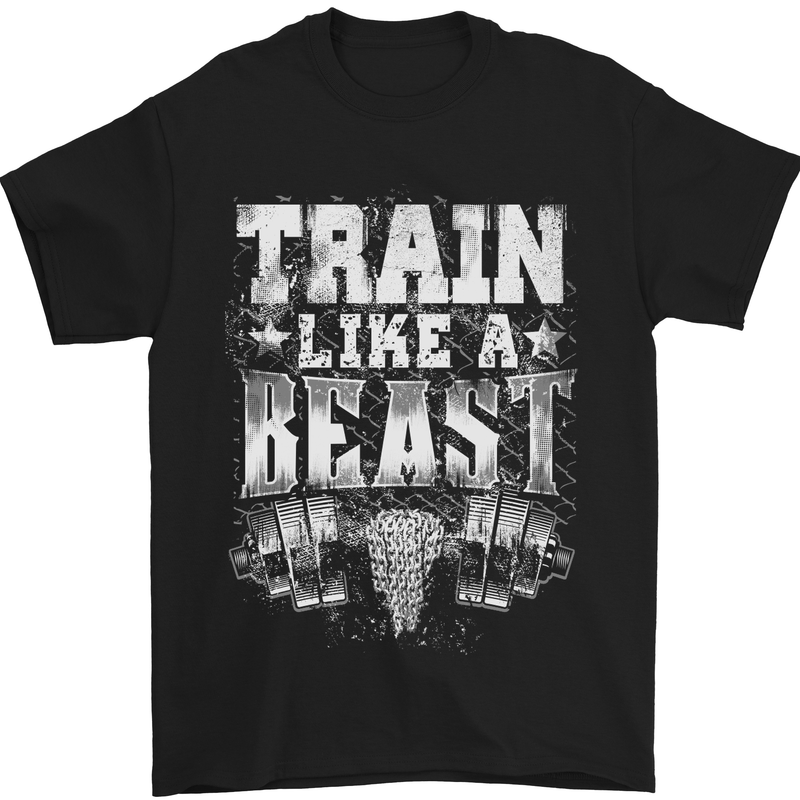 Train Like a Beast Gym Training Top Mens T-Shirt Cotton Gildan Black