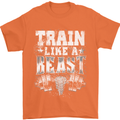 Train Like a Beast Gym Training Top Mens T-Shirt Cotton Gildan Orange