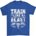 Train Like a Beast Gym Training Top Mens T-Shirt Cotton Gildan Royal Blue