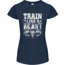 Train Like a Beast Gym Training Top Womens Petite Cut T-Shirt Navy Blue