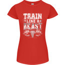 Train Like a Beast Gym Training Top Womens Petite Cut T-Shirt Red