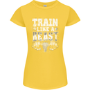 Train Like a Beast Gym Training Top Womens Petite Cut T-Shirt Yellow