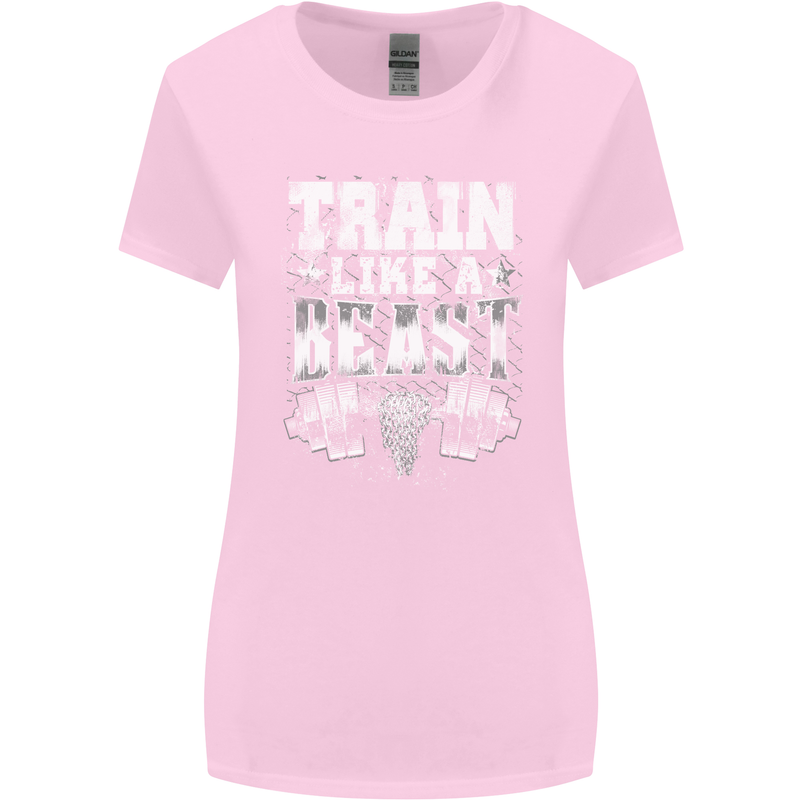 Train Like a Beast Gym Training Top Womens Wider Cut T-Shirt Light Pink