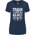 Train Like a Beast Gym Training Top Womens Wider Cut T-Shirt Navy Blue