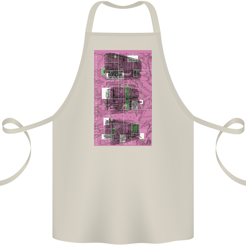 Trains Trainspotting Rail Carriages Cotton Apron 100% Organic Natural