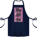 Trains Trainspotting Rail Carriages Cotton Apron 100% Organic Navy Blue