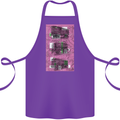 Trains Trainspotting Rail Carriages Cotton Apron 100% Organic Purple