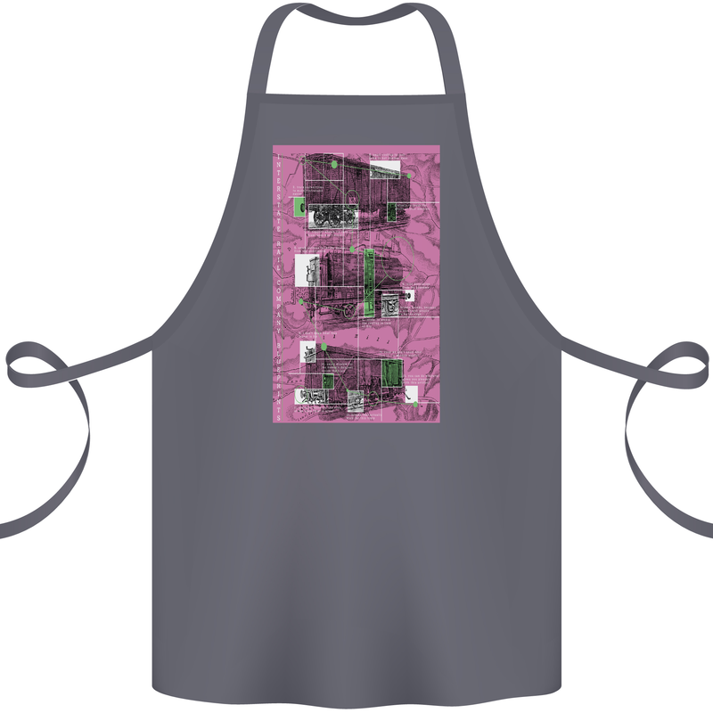 Trains Trainspotting Rail Carriages Cotton Apron 100% Organic Steel