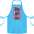 Trains Trainspotting Rail Carriages Cotton Apron 100% Organic Turquoise