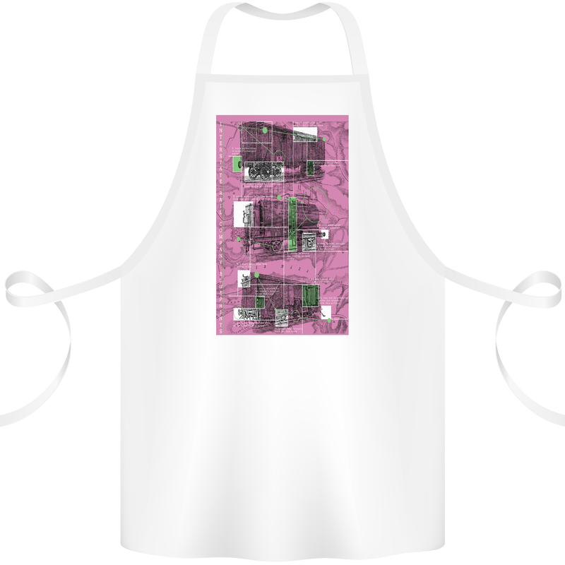Trains Trainspotting Rail Carriages Cotton Apron 100% Organic White