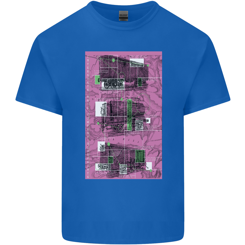 Trains Trainspotting Rail Carriages Kids T-Shirt Childrens Royal Blue