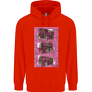 Trains Trainspotting Rail Carriages Mens 80% Cotton Hoodie Bright Red