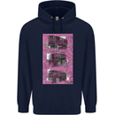 Trains Trainspotting Rail Carriages Mens 80% Cotton Hoodie Navy Blue