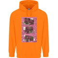 Trains Trainspotting Rail Carriages Mens 80% Cotton Hoodie Orange