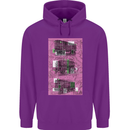 Trains Trainspotting Rail Carriages Mens 80% Cotton Hoodie Purple
