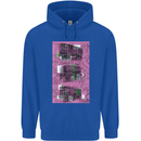 Trains Trainspotting Rail Carriages Mens 80% Cotton Hoodie Royal Blue