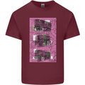 Trains Trainspotting Rail Carriages Mens Cotton T-Shirt Tee Top Maroon