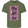 Trains Trainspotting Rail Carriages Mens Cotton T-Shirt Tee Top Military Green