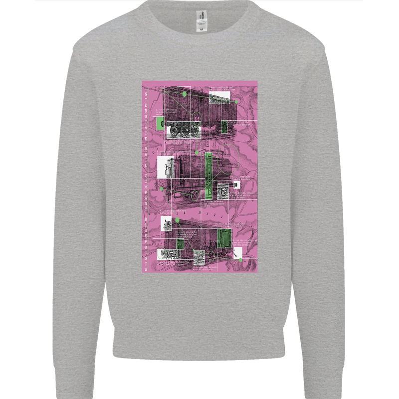 Trains Trainspotting Rail Carriages Mens Sweatshirt Jumper Sports Grey