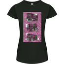 Trains Trainspotting Rail Carriages Womens Petite Cut T-Shirt Black