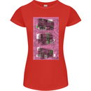 Trains Trainspotting Rail Carriages Womens Petite Cut T-Shirt Red