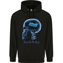 Trains on the Brain Trainspotting Funny Mens 80% Cotton Hoodie Black