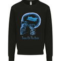 Trains on the Brain Trainspotting Funny Mens Sweatshirt Jumper Black