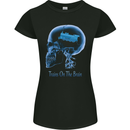 Trains on the Brain Trainspotting Funny Womens Petite Cut T-Shirt Black
