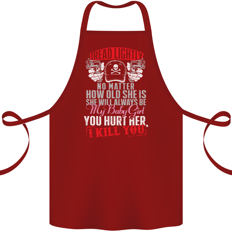 Tread Lightly Protective Dad Father's Day Cotton Apron 100% Organic Maroon