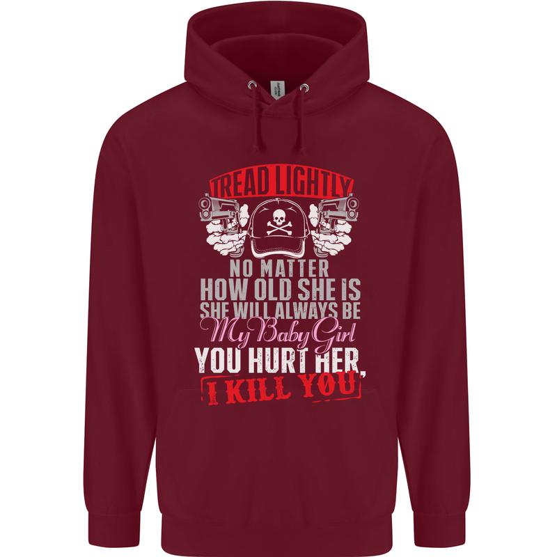 Tread Lightly Protective Dad Father's Day Mens 80% Cotton Hoodie Maroon