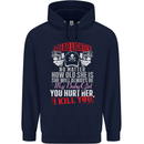 Tread Lightly Protective Dad Father's Day Mens 80% Cotton Hoodie Navy Blue