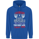 Tread Lightly Protective Dad Father's Day Mens 80% Cotton Hoodie Royal Blue