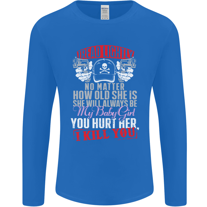 Tread Lightly Protective Dad Father's Day Mens Long Sleeve T-Shirt Royal Blue