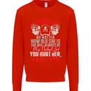 Tread Lightly Protective Dad Father's Day Mens Sweatshirt Jumper Bright Red
