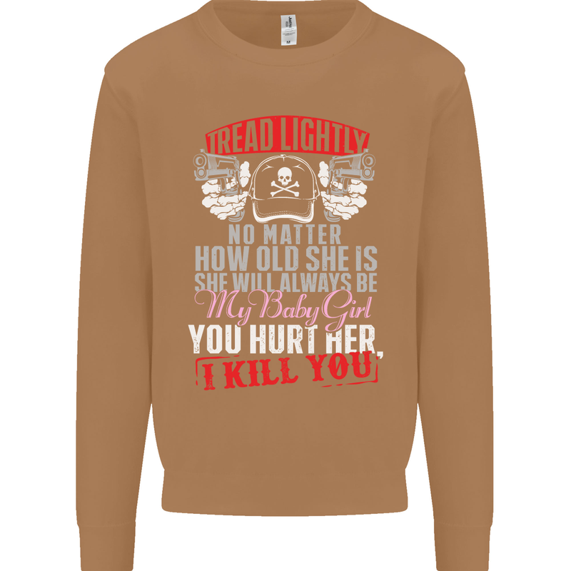 Tread Lightly Protective Dad Father's Day Mens Sweatshirt Jumper Caramel Latte