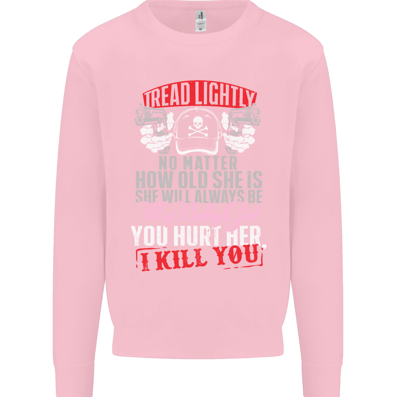Tread Lightly Protective Dad Father's Day Mens Sweatshirt Jumper Light Pink
