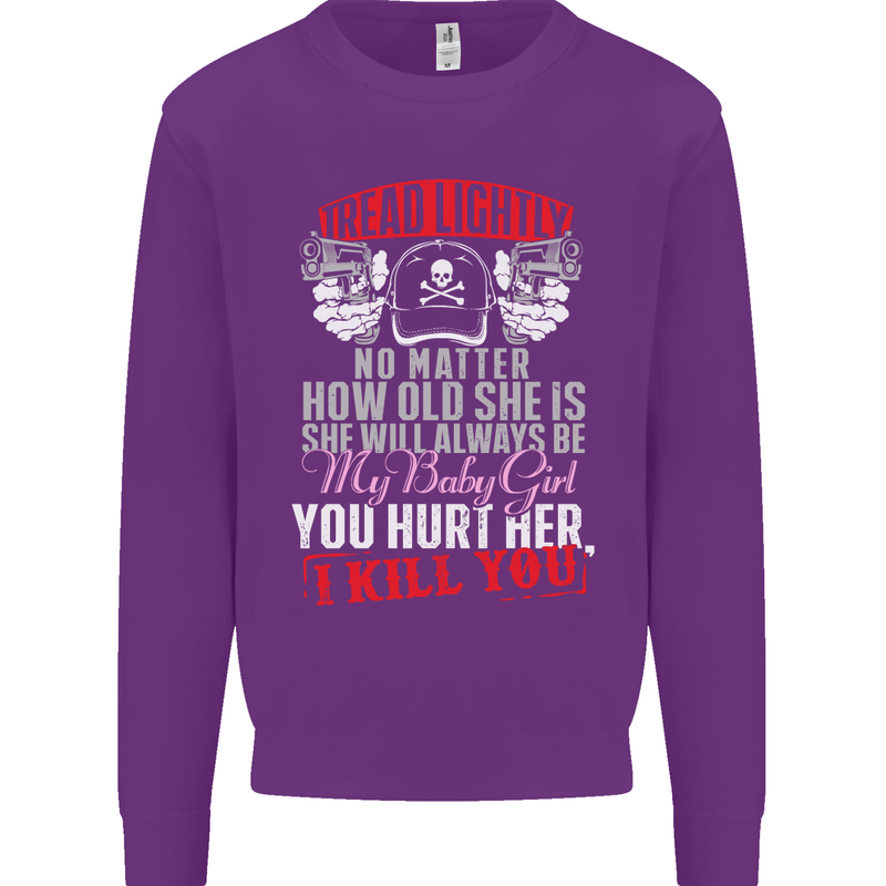 Tread Lightly Protective Dad Father's Day Mens Sweatshirt Jumper Purple