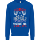 Tread Lightly Protective Dad Father's Day Mens Sweatshirt Jumper Royal Blue