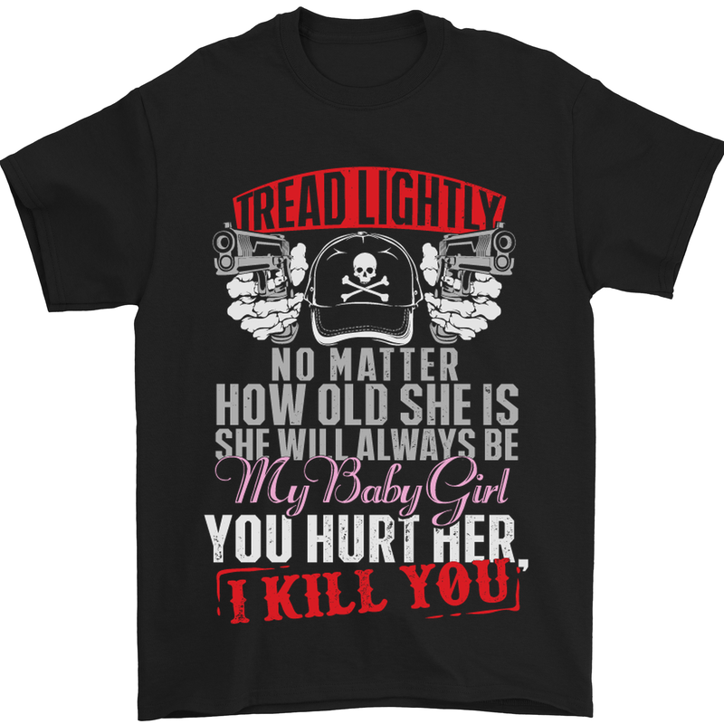 Tread Lightly Protective Dad Father's Day Mens T-Shirt Cotton Gildan Black