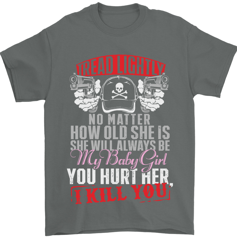 Tread Lightly Protective Dad Father's Day Mens T-Shirt Cotton Gildan Charcoal