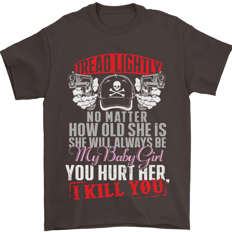 Tread Lightly Protective Dad Father's Day Mens T-Shirt Cotton Gildan Dark Chocolate