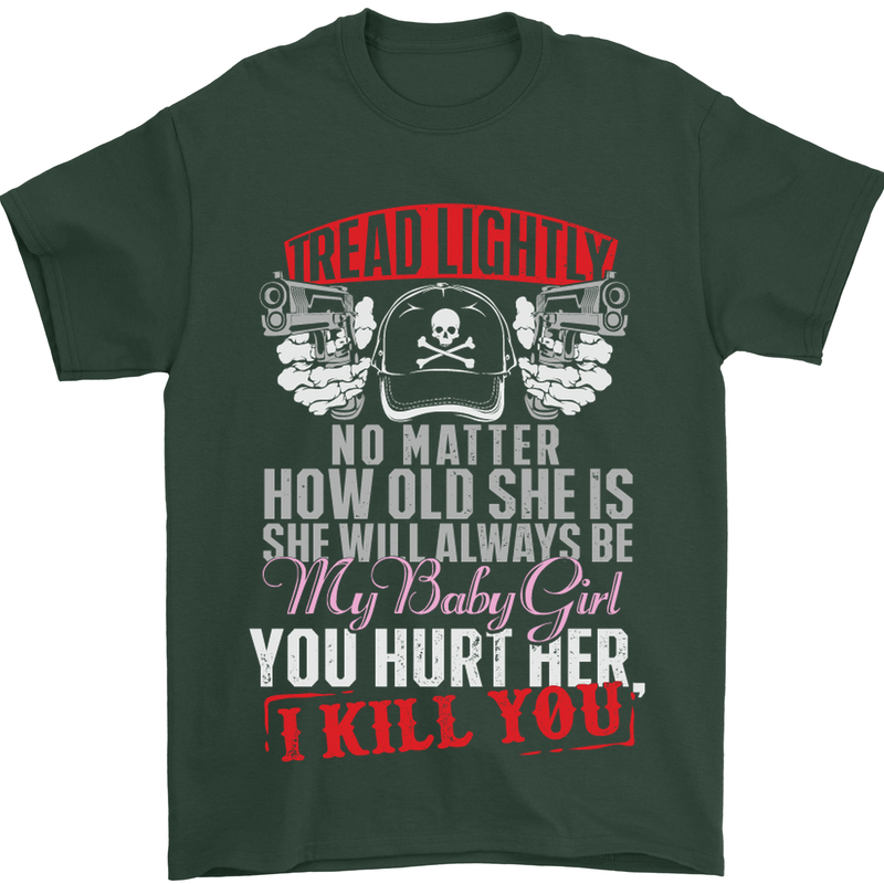 Tread Lightly Protective Dad Father's Day Mens T-Shirt Cotton Gildan Forest Green