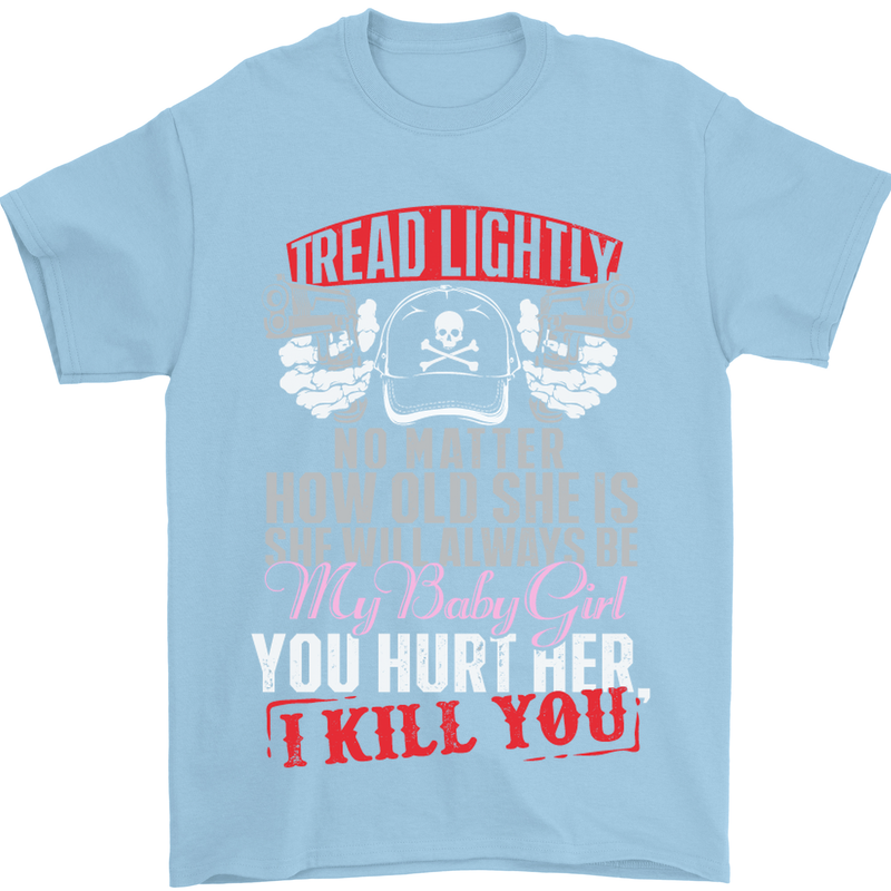 Tread Lightly Protective Dad Father's Day Mens T-Shirt Cotton Gildan Light Blue
