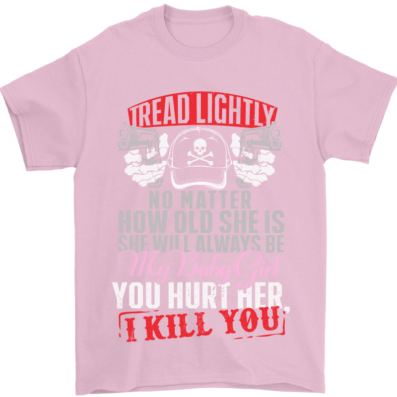 Tread Lightly Protective Dad Father's Day Mens T-Shirt Cotton Gildan Light Pink