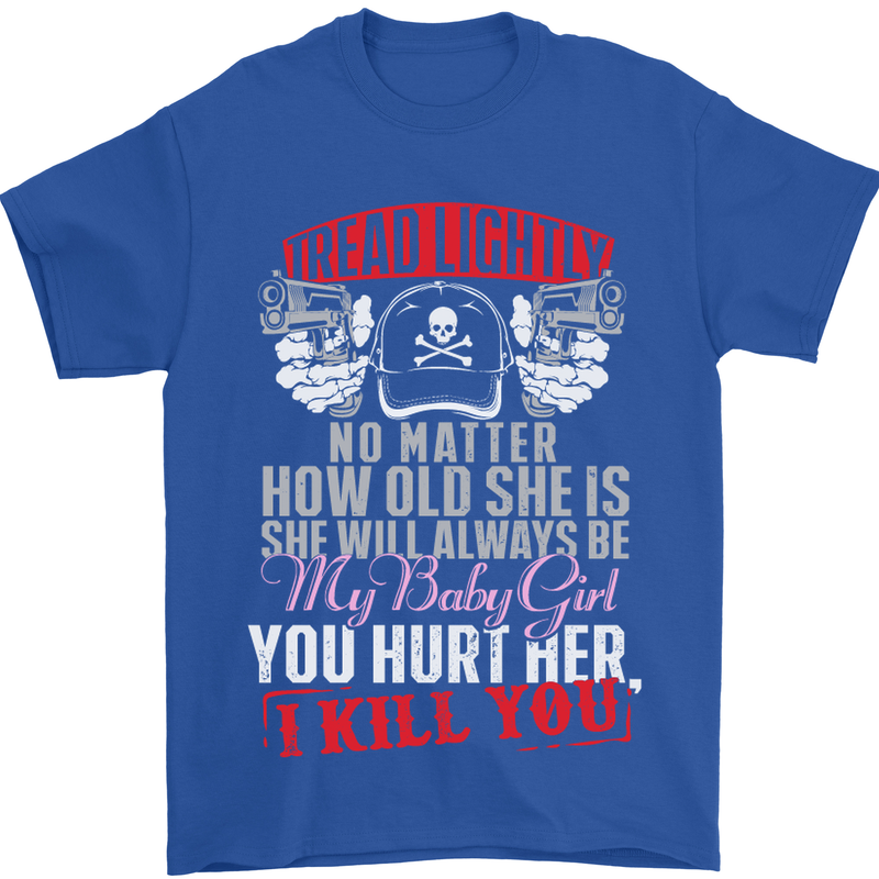 Tread Lightly Protective Dad Father's Day Mens T-Shirt Cotton Gildan Royal Blue