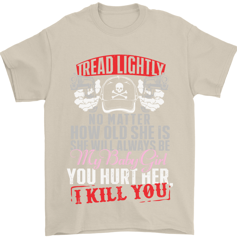 Tread Lightly Protective Dad Father's Day Mens T-Shirt Cotton Gildan Sand