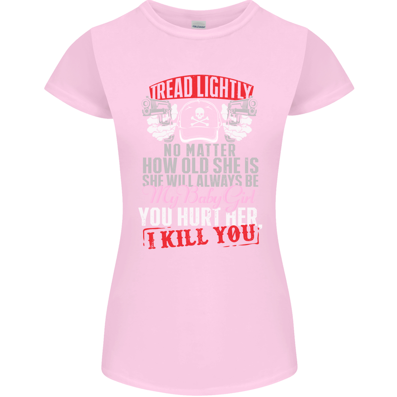 Tread Lightly Protective Dad Father's Day Womens Petite Cut T-Shirt Light Pink