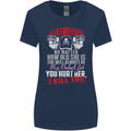 Tread Lightly Protective Dad Father's Day Womens Wider Cut T-Shirt Navy Blue