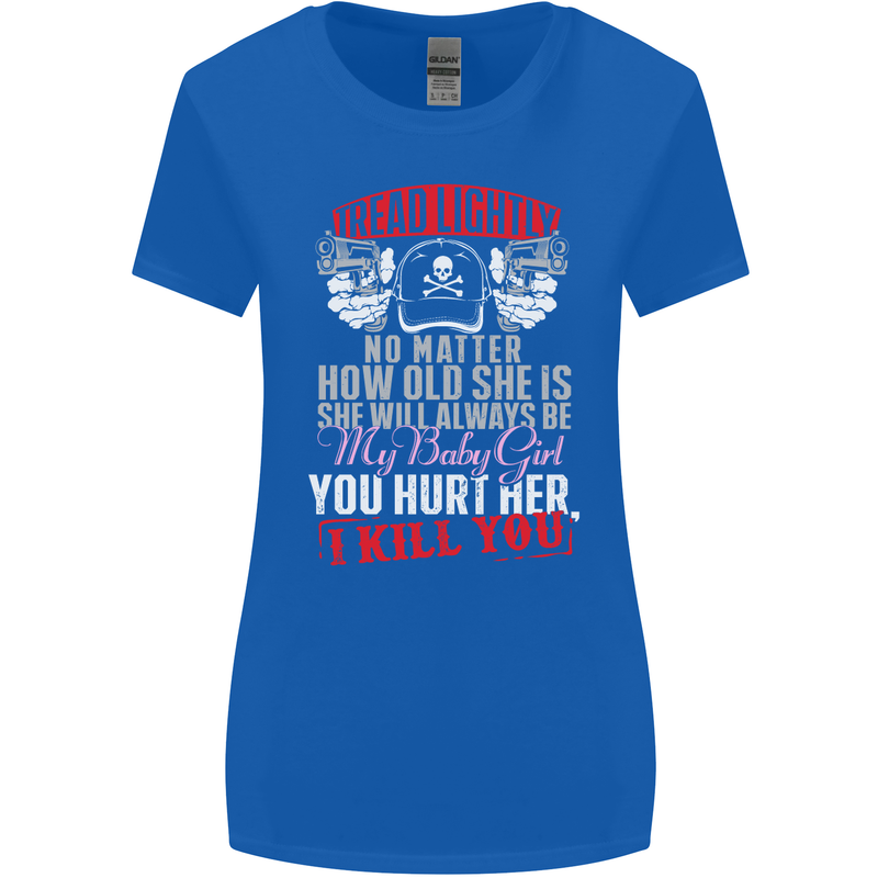 Tread Lightly Protective Dad Father's Day Womens Wider Cut T-Shirt Royal Blue