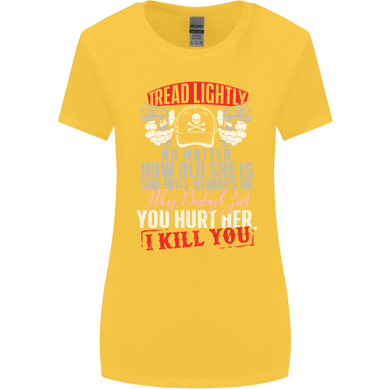 Tread Lightly Protective Dad Father's Day Womens Wider Cut T-Shirt Yellow